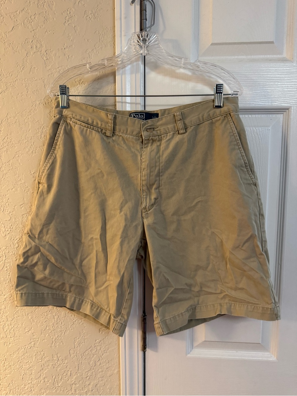 Ralph Lauren Men's Tan Flat-Front Cotton Shorts